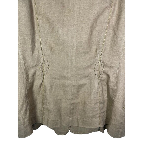 J Jill 100% Linen Blazer Jacket Women's M Brown Button Up Pockets Long Sleeve - Picture 7 of 12